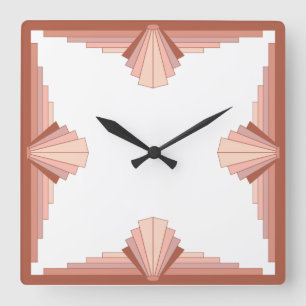 Kunstdecoelementen in volledig roos goud08 vierkante klok