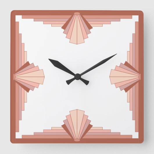 Kunstdecoelementen in volledig roos goud08 vierkante klok (Voorkant)