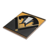 Kunstdecolumkeramiek (gouden korrel) tegeltje (Zijkant)