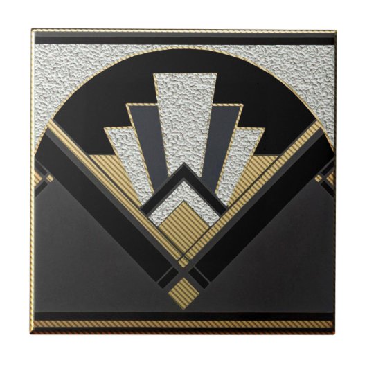 Kunstdecolumvormig keramisch (zilver/grijs) tegeltje (Voorkant)