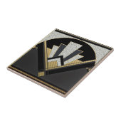 Kunstdecolumvormig keramisch (zilver/grijs) tegeltje (Zijkant)