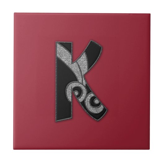 kunstdecomonogram - K Tegeltje (Voorkant)