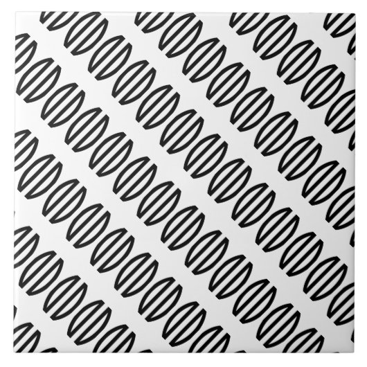 Kunstdeconflict Diagonaal Patroon in Zwart-wit Tegeltje (Voorkant)