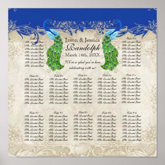 Kunstdecoopvormig pacock-opnameschema poster (Voorkant)