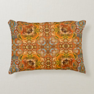 kunstdecoornamentaal patroon in oranje oud accent kussen