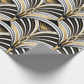 Kunstdecopatroon. gouden zwarte witte achtergrond cadeaupapier (Hoek)