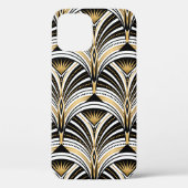 Kunstdecopatroon.  gouden zwarte witte achtergrond Case-Mate iPhone case (Achterkant)