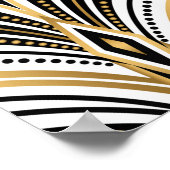 Kunstdecopatroon.  gouden zwarte witte achtergrond poster (Hoek)