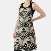 Kunstdecopatroon.  gouden zwarte witte achtergrond schort (Insitu)