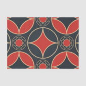 kunstdecopatroon in rood en zwart tissuepapier (Voorkant)