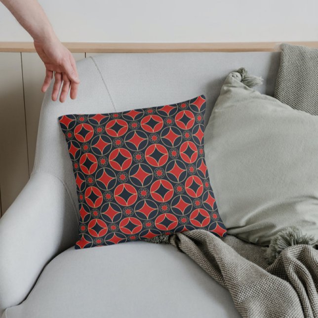 kunstdecopatroon nr . 2 in rode en zwarte kussen (Creator heeft geüpload)