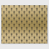 Kunstdecopatroon voor zwart en goud cadeaupapier (Vlak)