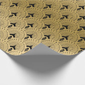 Kunstdecopatroon voor zwart en goud cadeaupapier (Hoek)