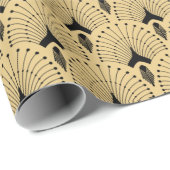 Kunstdecopatroon voor zwart en goud cadeaupapier (Rol Hoek)