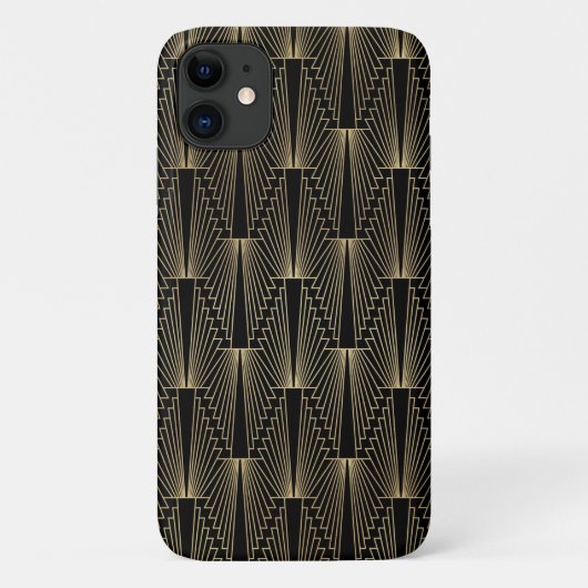 Kunstdecopatroon voor zwart en goud Case-Mate iPhone case (Achterkant)