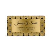 Kunstdecopatroon voor zwart en goud etiket (Voorkant)