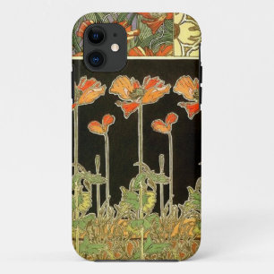 Kunstdécoratifs (oranje bloemen) van Alphonse Much iPhone 11 Hoesje