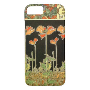 Kunstdécoratifs (oranje bloemen) van Alphonse Much iPhone 8/7 Hoesje