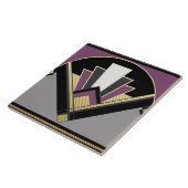 Kunstdecostechniek voor Paarse keramiek Tegeltje (Zijkant)