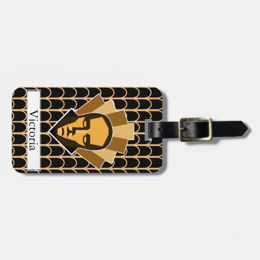 Kunstdecostijl in 1920s Roaring van tienerjaren Bagagelabel (Voorkant horizontaal)