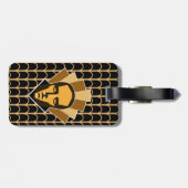 Kunstdecostijl in 1920s Roaring van tienerjaren Bagagelabel (Achterkant horizontaal)