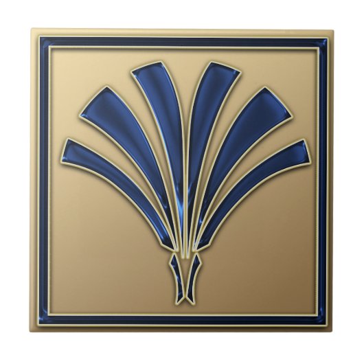 Kunstdecostijl keramische stijl (Fan) Tegeltje (Voorkant)