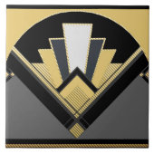 Kunstdecostijl ventilator (geel) tegeltje (Voorkant)