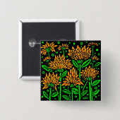 Kunstdecostijlbloemen Vierkante Button 5,1 Cm (Voorkant /achterkant)