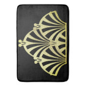 Kunstdecoventilatorpatroon zwart goud elegant vint badmat (Voorkant Verticaal)