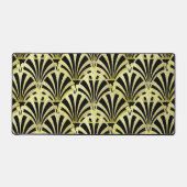 Kunstdecoventilatorpatroon zwart goud elegant vint bureaumat (Voorkant)