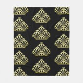 Kunstdecoventilatorpatroon zwart goud elegant vint fleece deken (Voorkant)