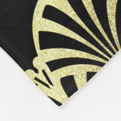 Kunstdecoventilatorpatroon zwart goud elegant vint fleece deken (Hoek)