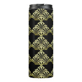 Kunstdecoventilatorpatroon zwart goud elegant vint thermosbeker (Achterkant)