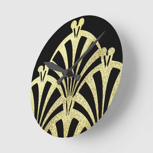 Kunstdecoventilatorpatroon zwart goudelegant  ronde klok (Hoek)