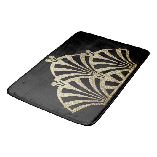 Kunstdecoventilatorpatroon zwarte bronzen elegante badmat (Gekanteld)