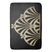 Kunstdecoventilatorpatroon zwarte bronzen elegante badmat (Voorkant Verticaal)