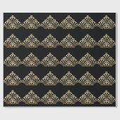 Kunstdecoventilatorpatroon zwarte bronzen elegante cadeaupapier (Vlak)