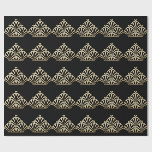Kunstdecoventilatorpatroon zwarte bronzen elegante cadeaupapier (Vlak)