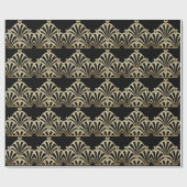 Kunstdecoventilatorpatroon zwarte bronzen elegante cadeaupapier (Vlak)