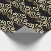 Kunstdecoventilatorpatroon zwarte bronzen elegante cadeaupapier (Hoek)