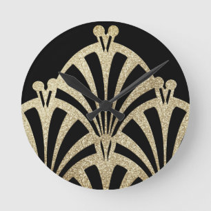 Kunstdecoventilatorpatroon zwarte bronzen elegante ronde klok