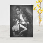 Kunstdedansers berber en staartparen vintage kaart (Gele Bloem)