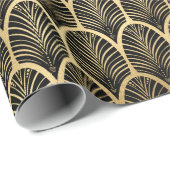 Kunstdedeco zwart-goudpatroon van Elegant 1920 Cadeaupapier (Rol Hoek)