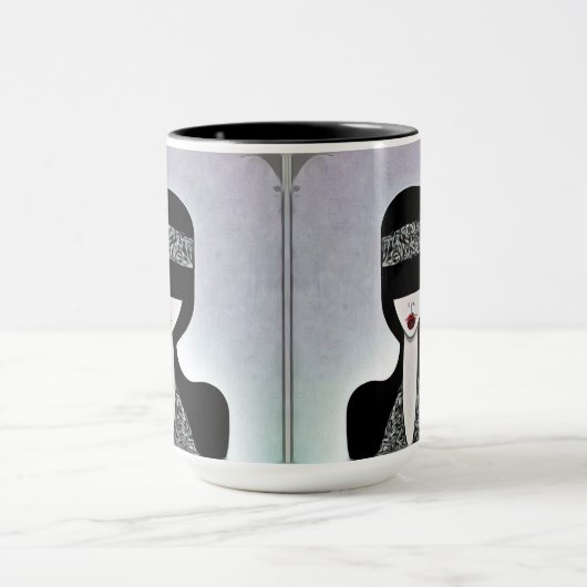 Kunstdegekleurde flapper mok (Midden)