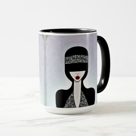 Kunstdegekleurde flapper mok (Voorkant rechts)