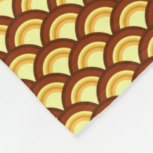 Kunstdegolfpatroon - chocolade en geel fleece deken