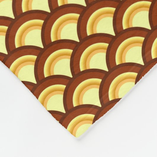 Kunstdegolfpatroon - chocolade en geel fleece deken (Hoek)
