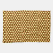 Kunstdegolfpatroon - chocolade en geel theedoek (Horizontaal)