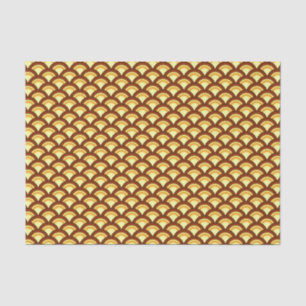 Kunstdegolfpatroon - chocolade en geel tissuepapier