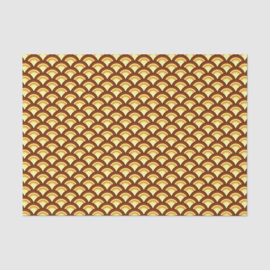Kunstdegolfpatroon - chocolade en geel tissuepapier (Voorkant)